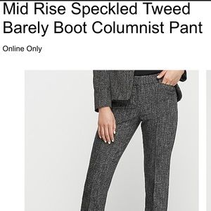 Mid Rise Speckled Tweed Barely Boot Columnist Pant